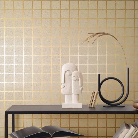 square gold wallpaper for interior